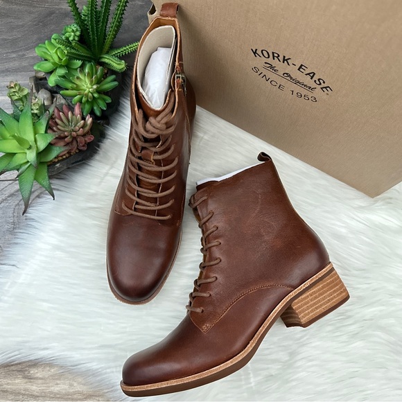 KorkEase Shoes Nib Kork Ease Calista Lace Up Combat Bootie Ankle